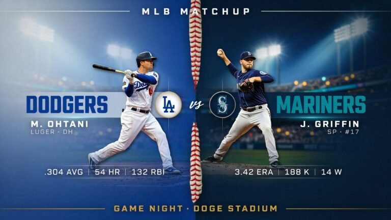 Dodgers vs Seattle Mariners Match Player Stats
