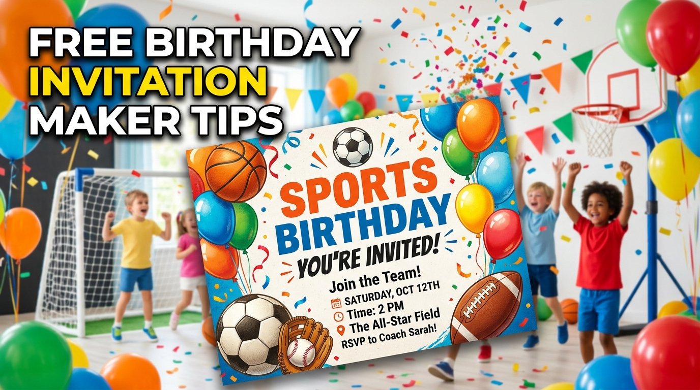 Free Birthday Invitation Maker Tips for Sports Themed Celebrations