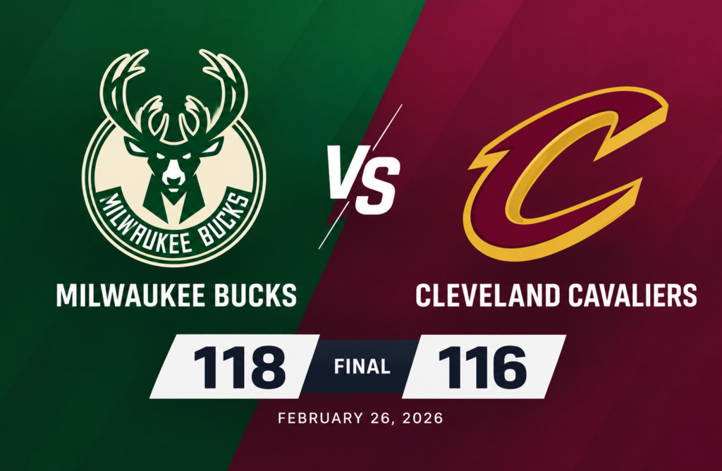 Milwaukee Bucks vs Cleveland Cavaliers Match Player Stats