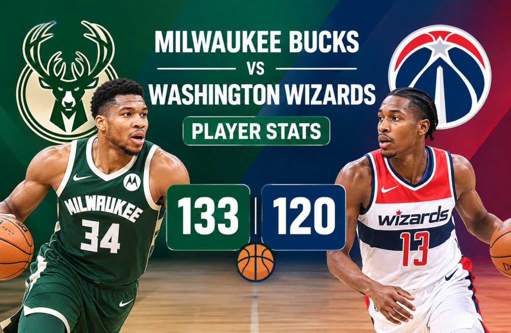 Milwaukee Bucks vs Washington Wizards Match Player Stats