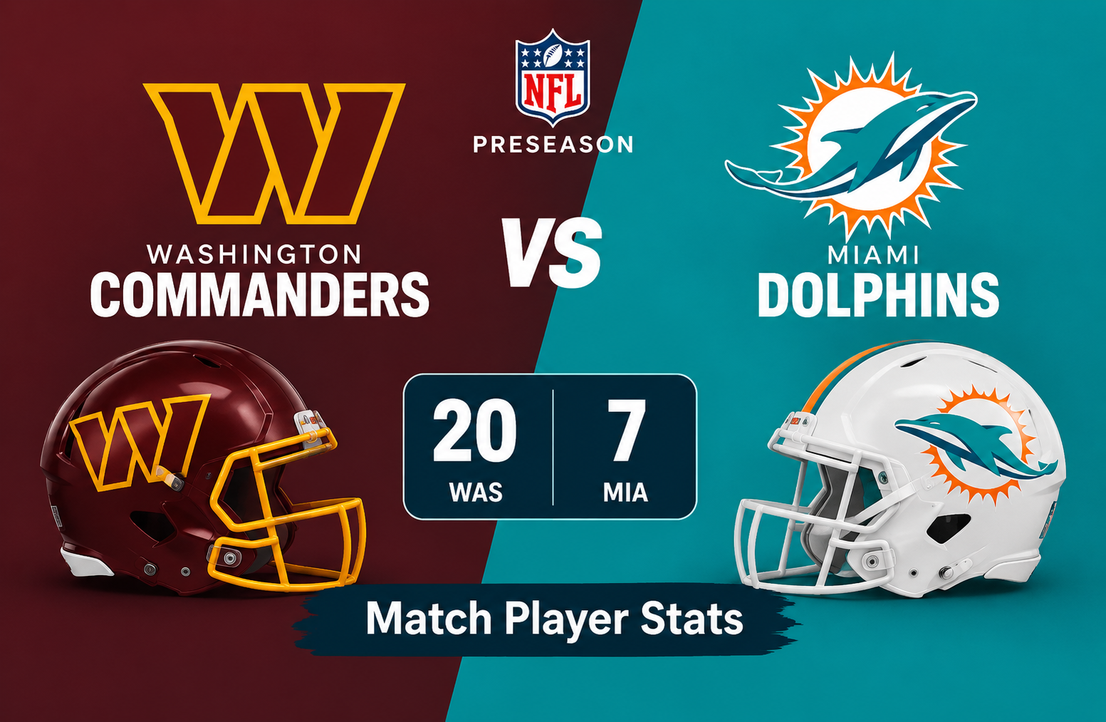 Washington Commanders vs Miami Dolphins Match Player Stats