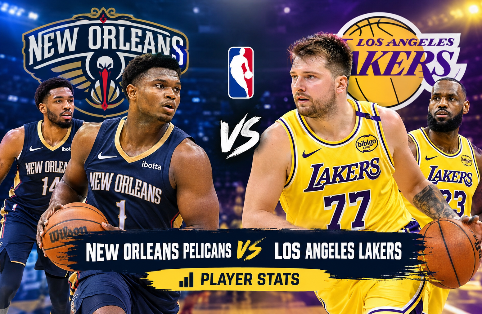 New Orleans Pelicans vs Lakers Match Player Stats