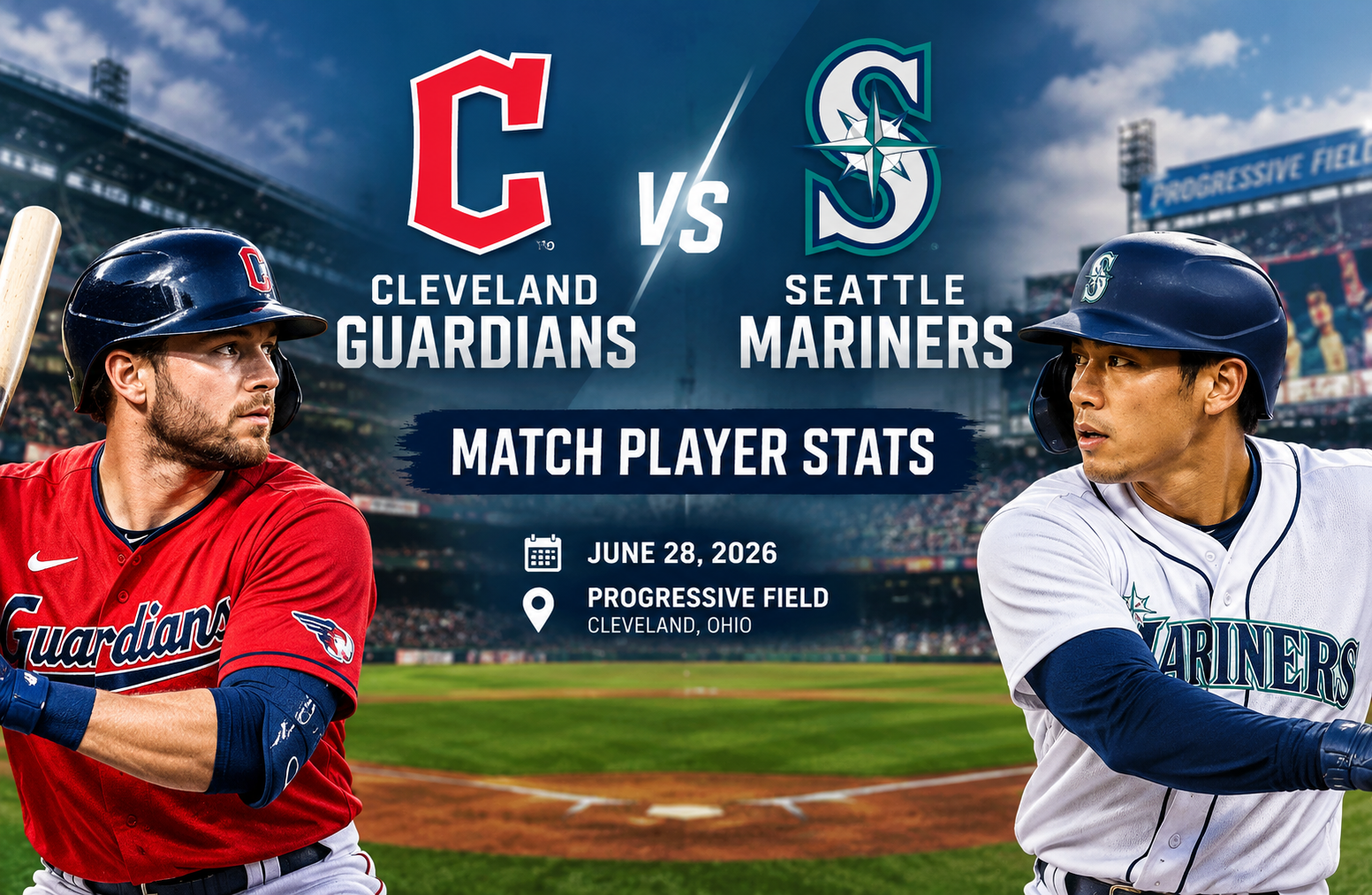 cleveland guardians vs seattle mariners match player stats