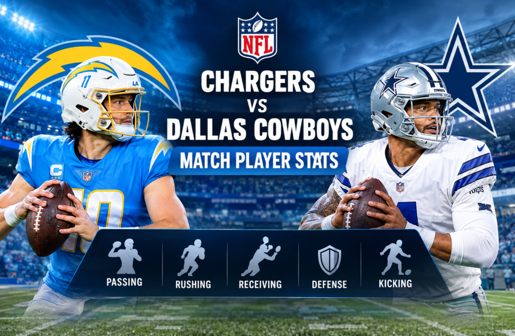 Chargers vs Dallas Cowboys Match Player Stats