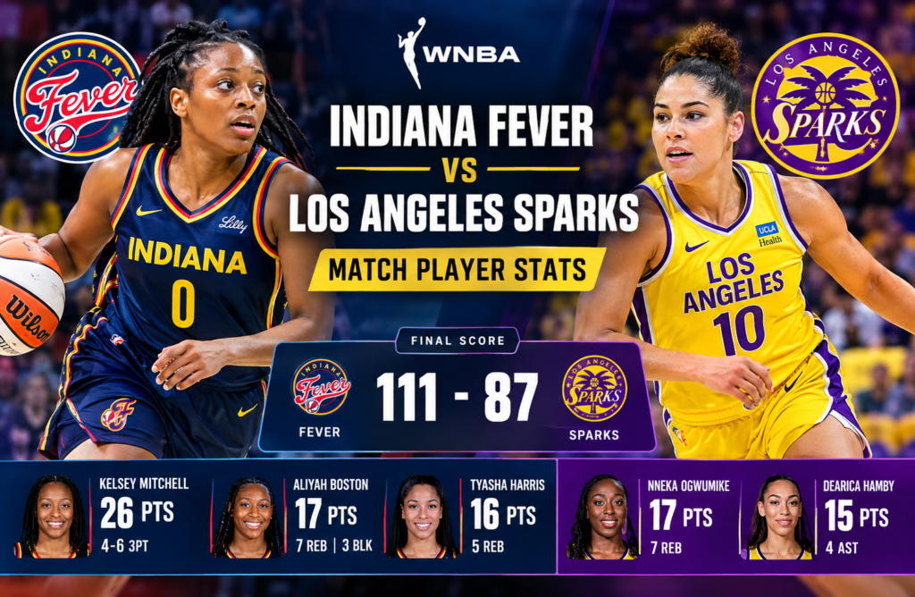indiana fever vs los angeles sparks match player stats