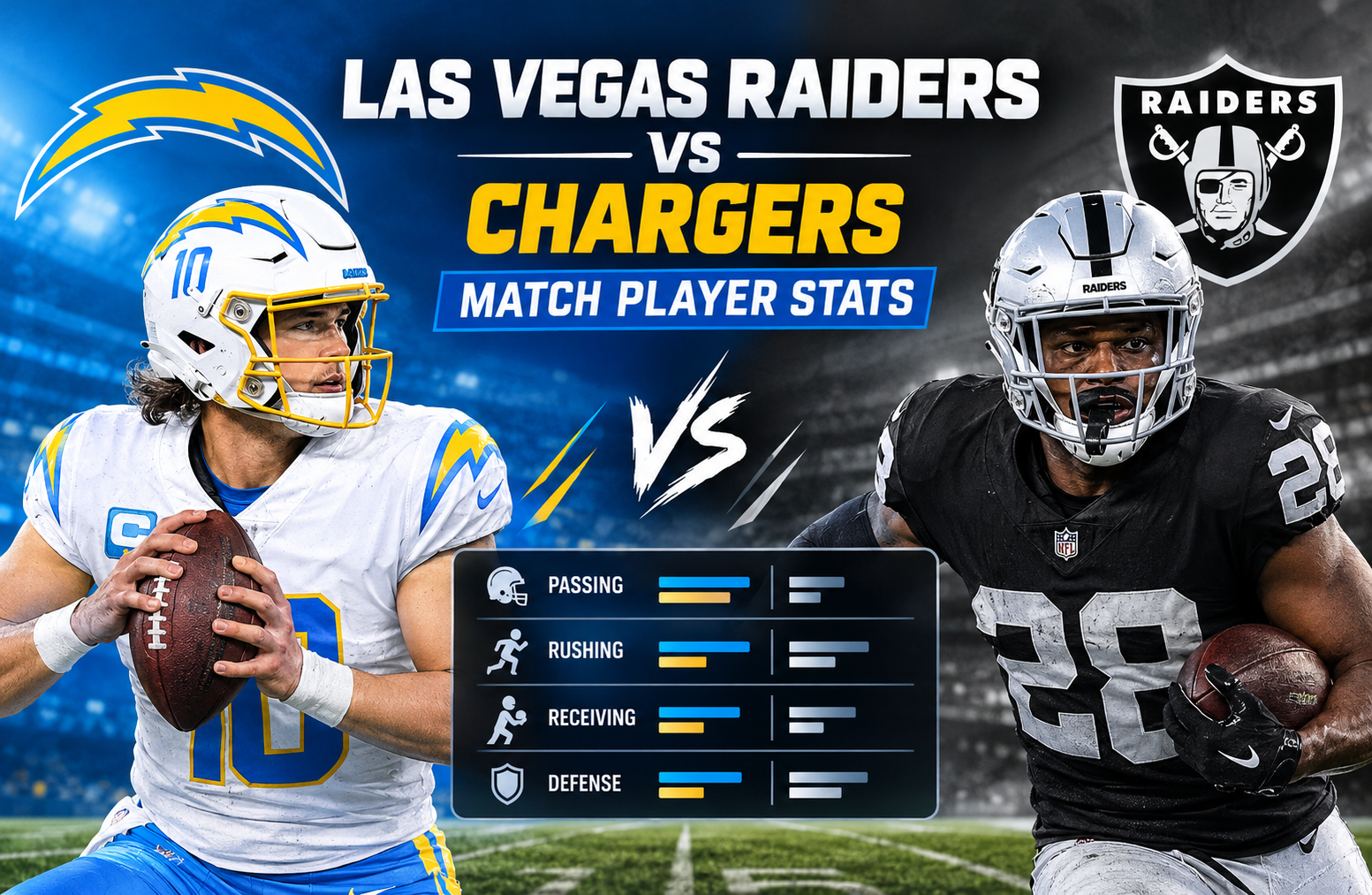 Las Vegas Raiders vs Chargers Match Player Stats
