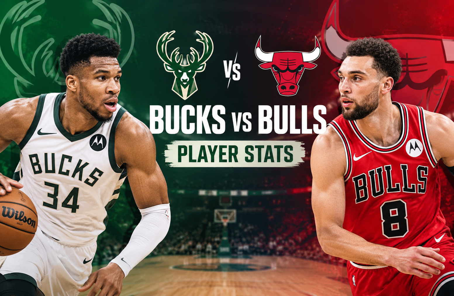 milwaukee bucks vs chicago bulls match player stats