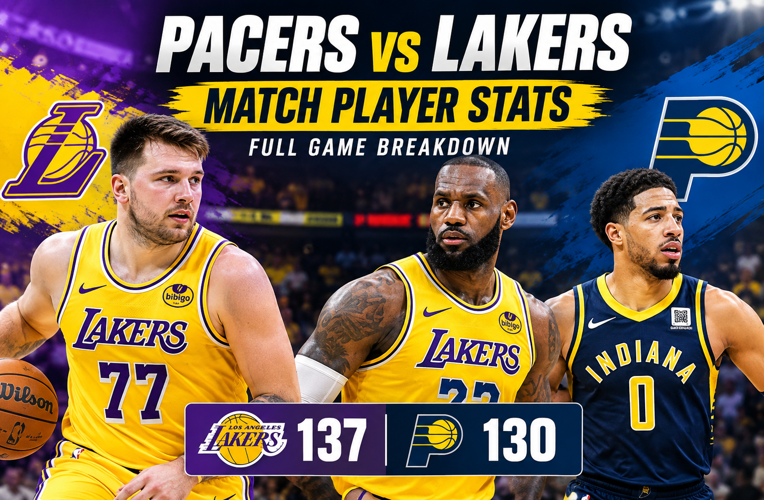 pacers vs lakers match player stats