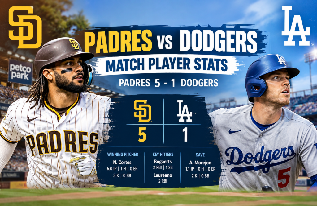 padres vs dodgers match player stats