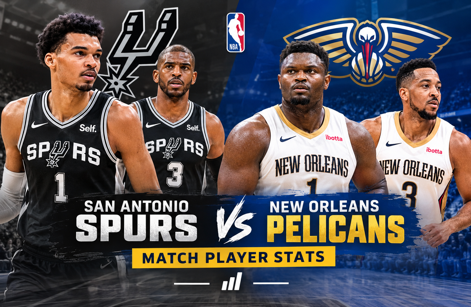 san antonio spurs vs new orleans pelicans match player stats