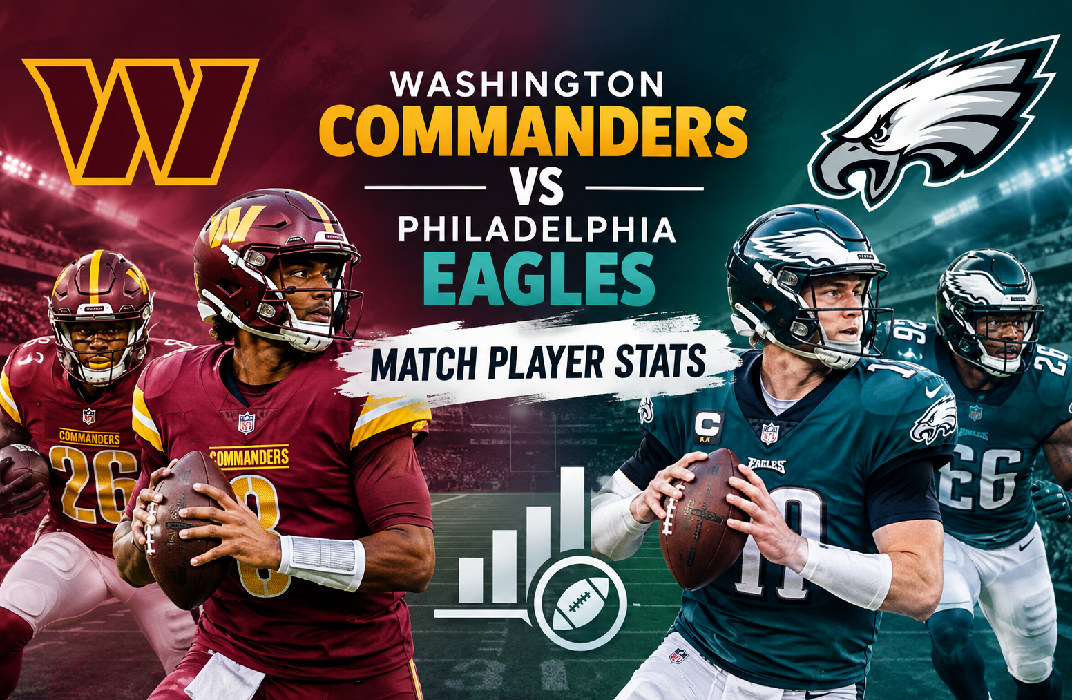 washington commanders vs philadelphia eagles match player stats