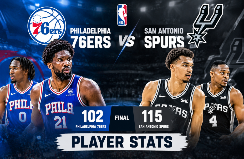 76ers vs San Antonio Spurs Match Player Stats