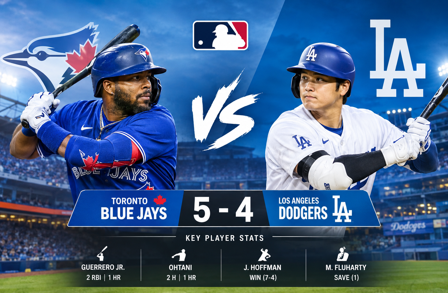 Toronto Blue Jays vs Dodgers Match Player Stats