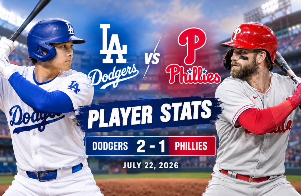 Dodgers vs Phillies Match Player Stats