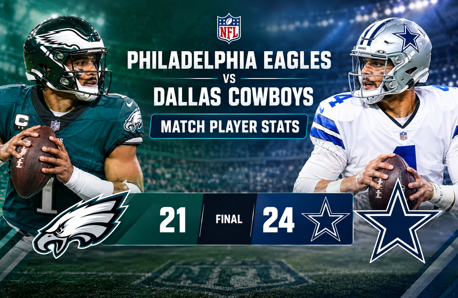 Philadelphia Eagles vs Dallas Cowboys Match Player Stats