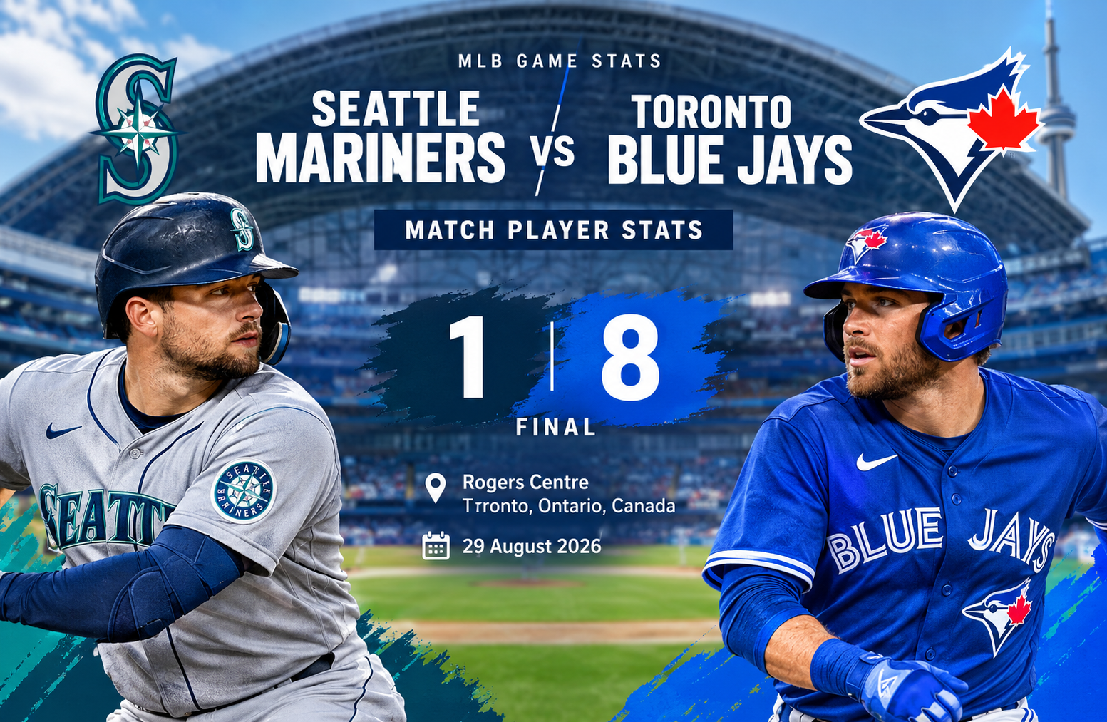 Seattle Mariners vs Toronto Blue Jays Match Player Stats