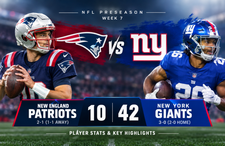 New England Patriots vs New York Giants Match Player Stats