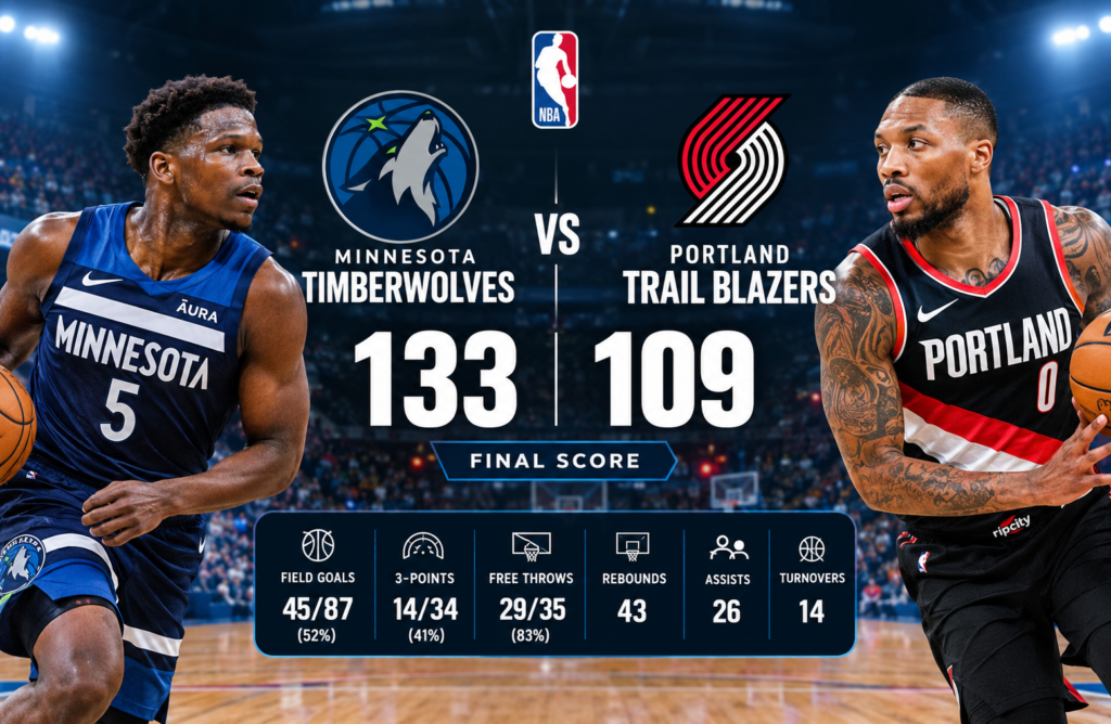 Timberwolves vs Portland Trail Blazers Match Player Stats