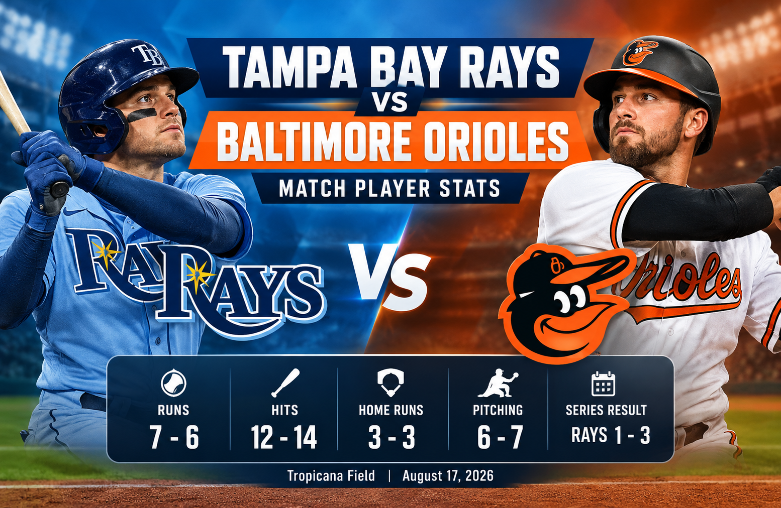 Tampa Bay Rays vs Baltimore Orioles Match Player Stats