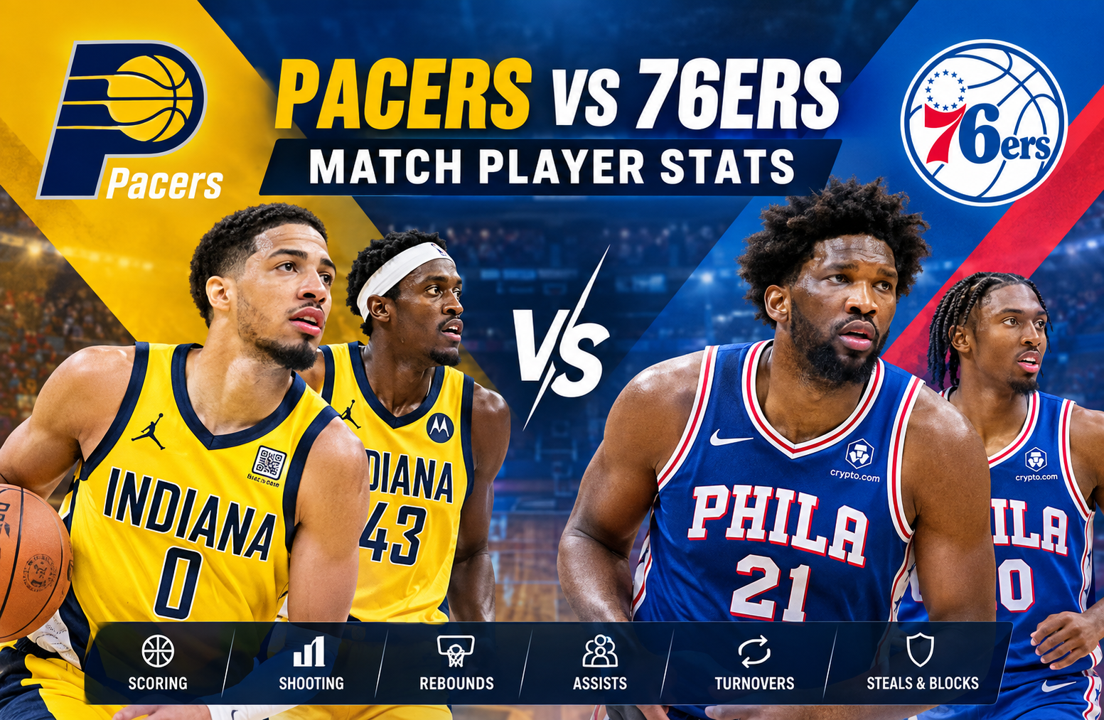 Pacers vs 76ers Match Player Stats