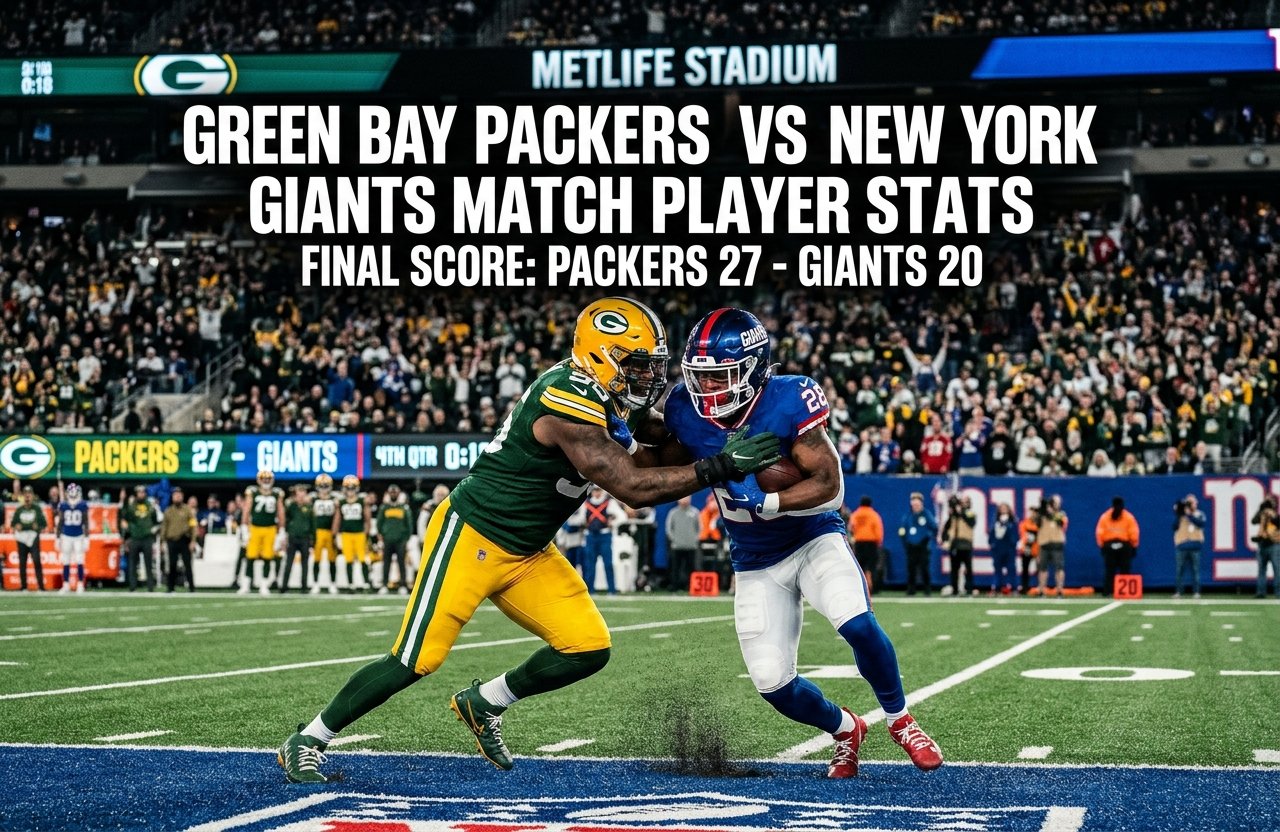 Green Bay Packers vs New York Giants Match Player Stats