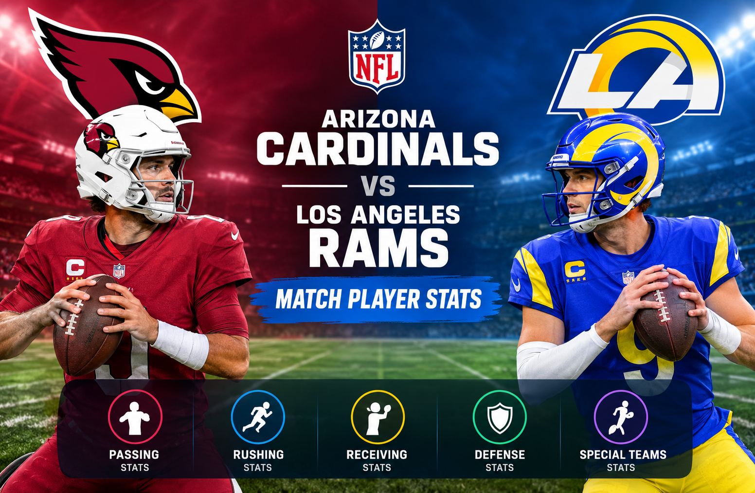 Arizona Cardinals vs Los Angeles Rams Match Player Stats