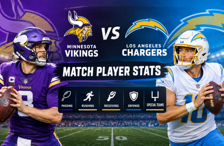 Minnesota Vikings vs Chargers Match Player Stats