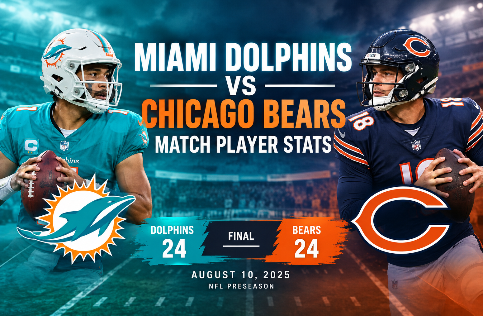 miami dolphins vs chicago bears match player stats