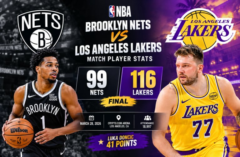 brooklyn nets vs lakers match player stats