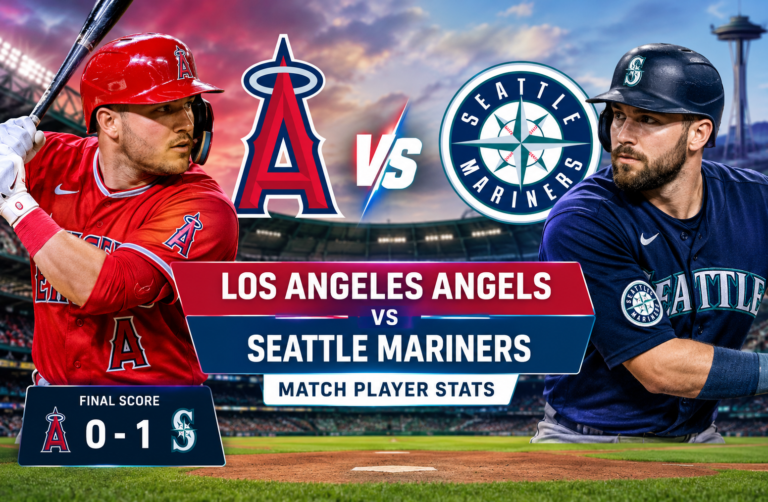 Los Angeles Angels vs Seattle Mariners Match Player Stats