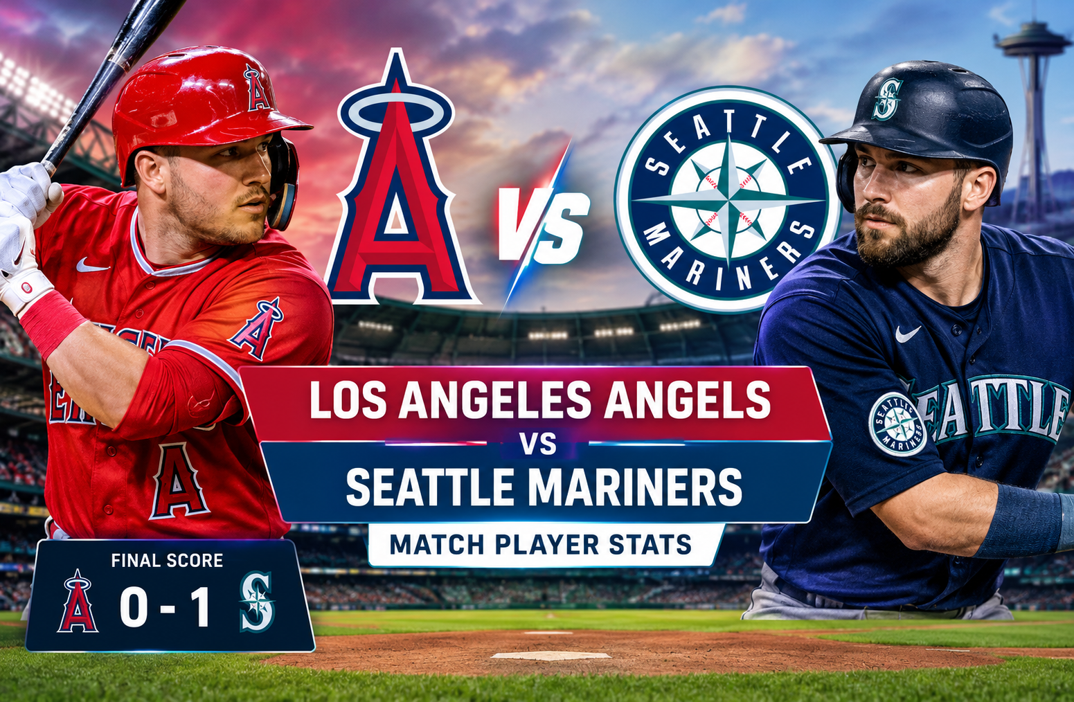 Los Angeles Angels vs Seattle Mariners Match Player Stats