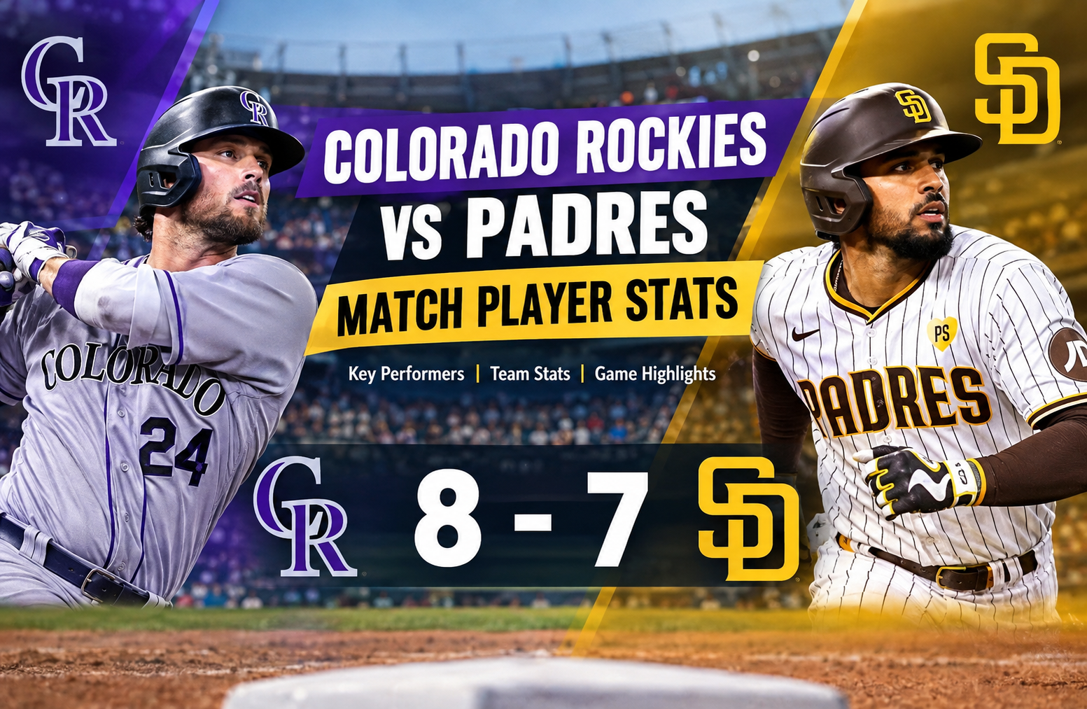colorado rockies vs padres match player stats