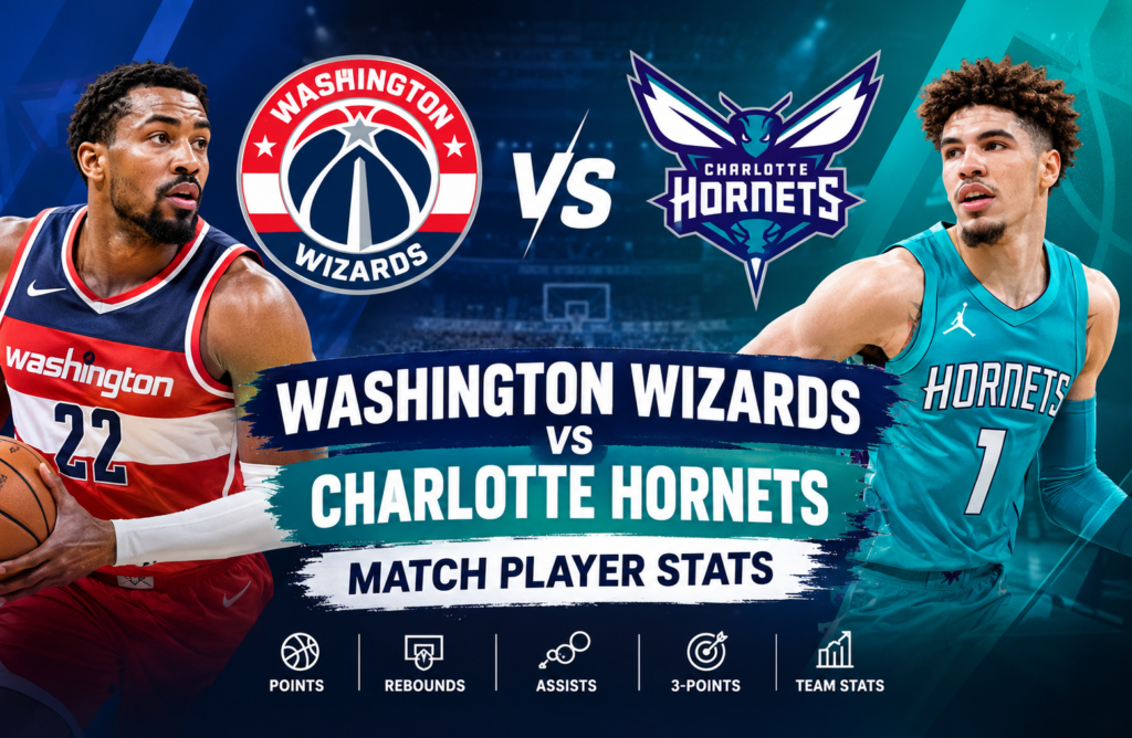 Washington Wizards vs Charlotte Hornets Match Player Stats