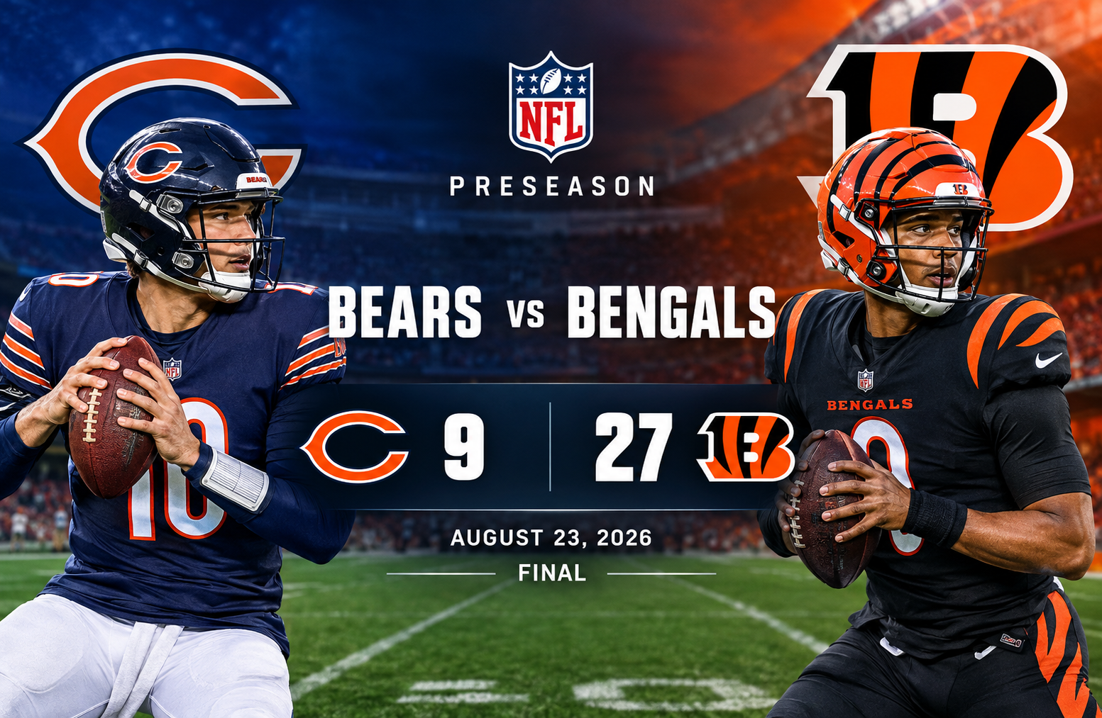 Chicago Bears vs Bengals Match Player Stats