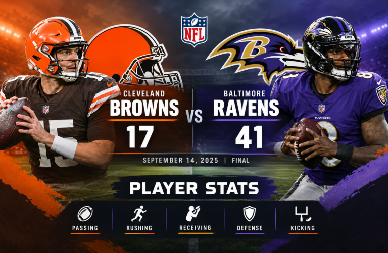 Cleveland Browns vs Baltimore Ravens Match Player Stats