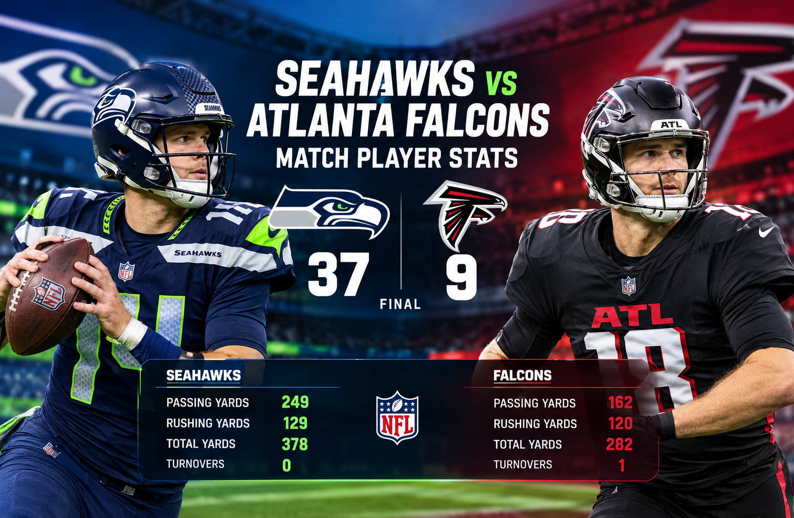 Seahawks vs Atlanta Falcons Match Player Stats