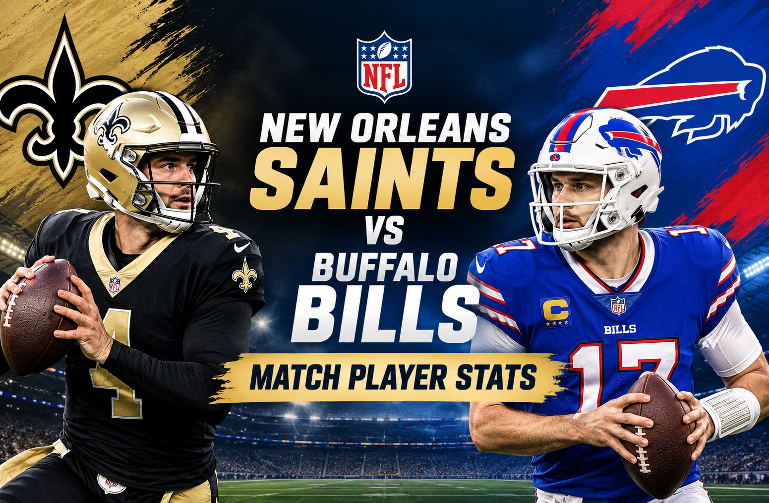 new orleans saints vs buffalo bills match player stats