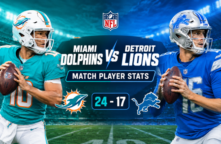 Miami Dolphins vs Detroit Lions Match Player Stats