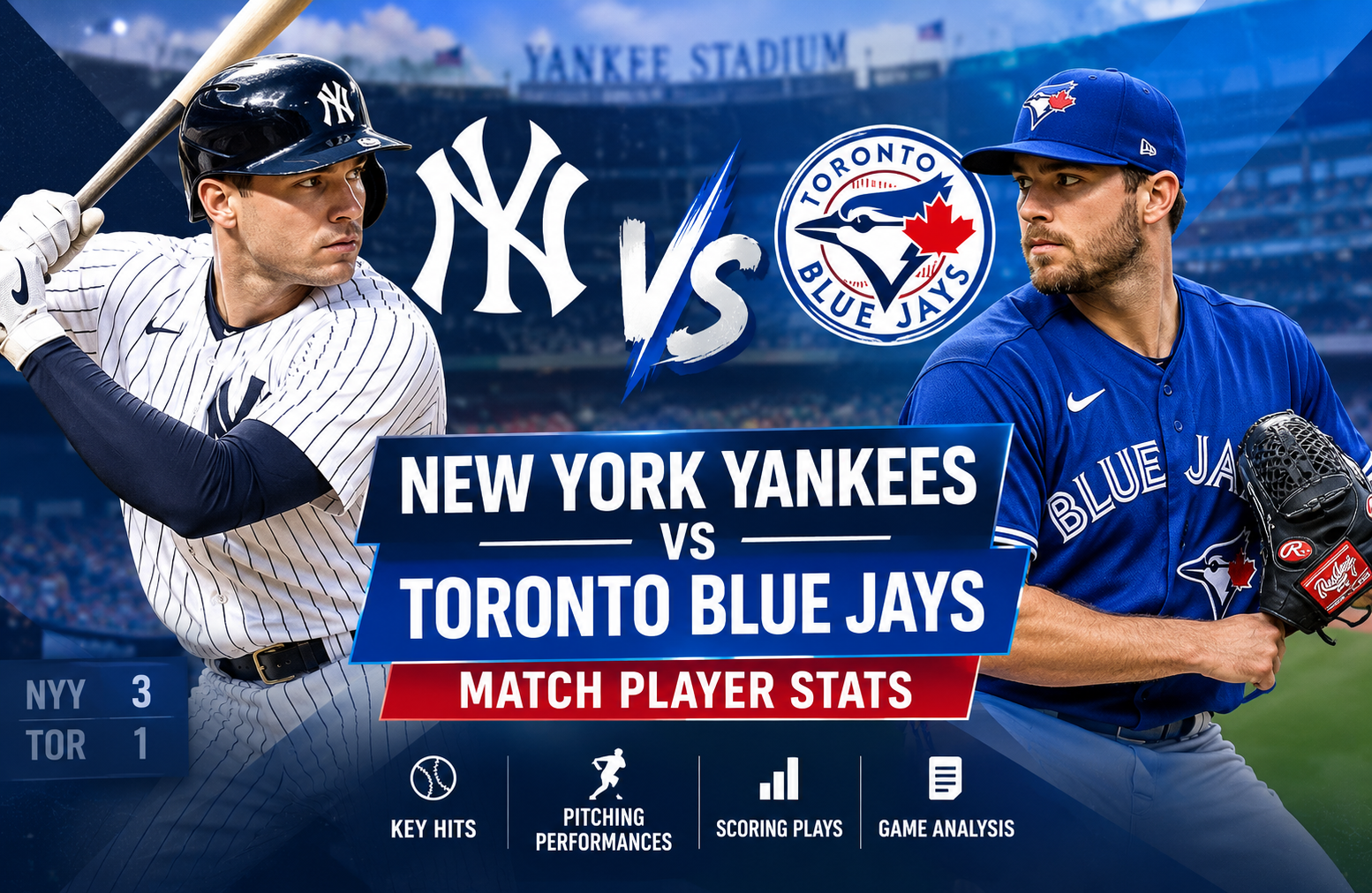New York Yankees vs Toronto Blue Jays Match Player Stats