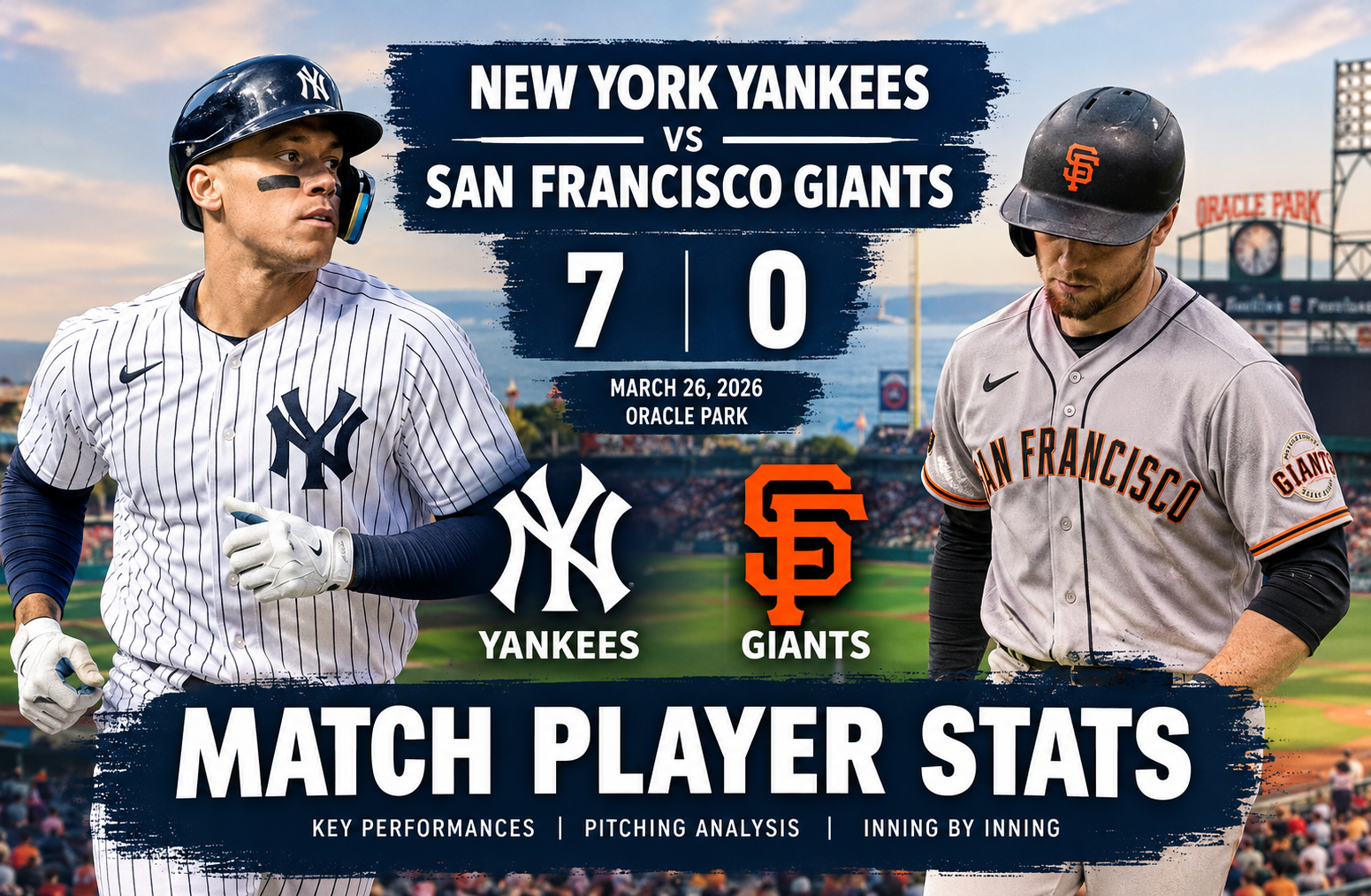 New York Yankees vs San Francisco Giants Match Player Stats