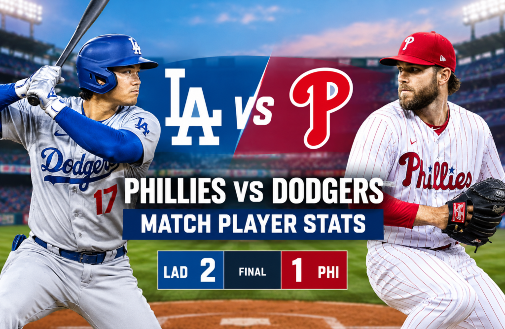 Phillies vs Dodgers Match Player Stats