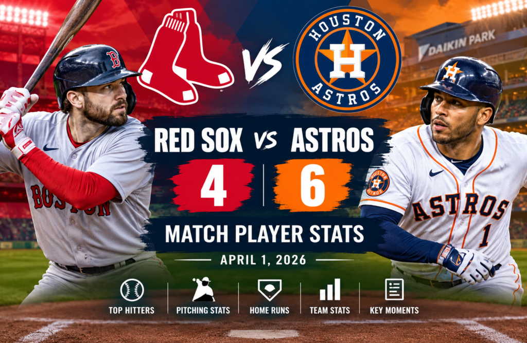 Red Sox vs Houston Astros Match Player Stats