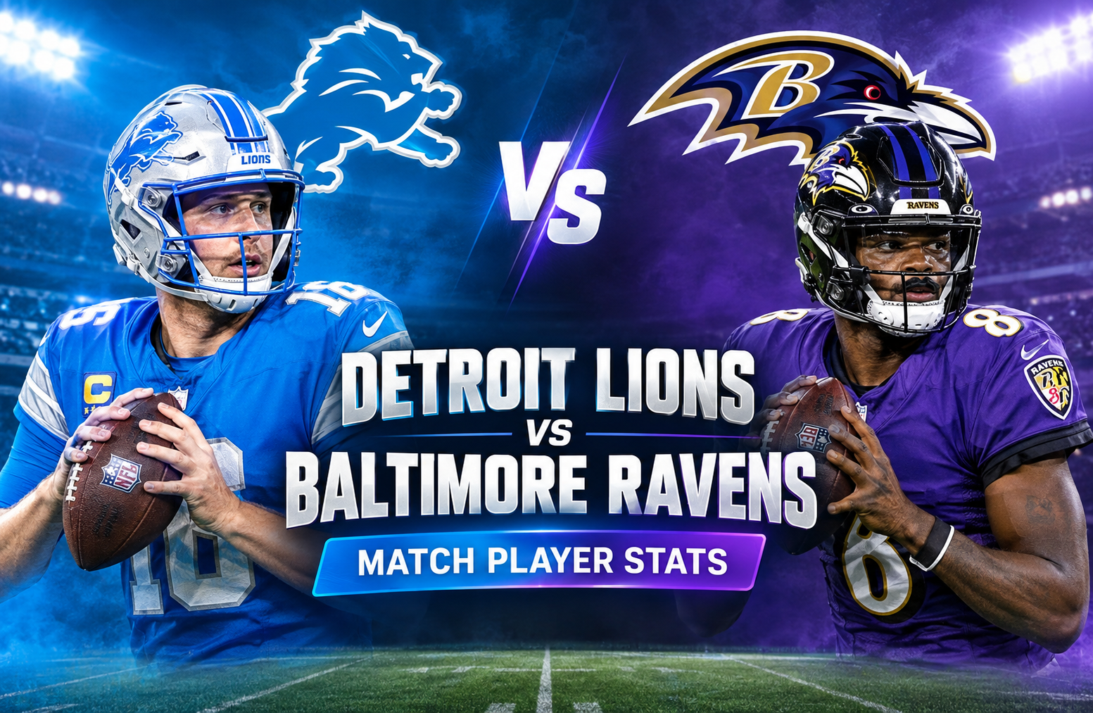 detroit lions vs baltimore ravens match player stats