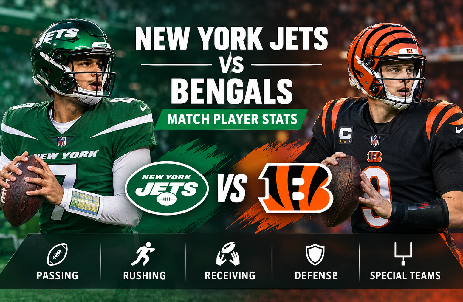 New York Jets vs Bengals Match Player Stats