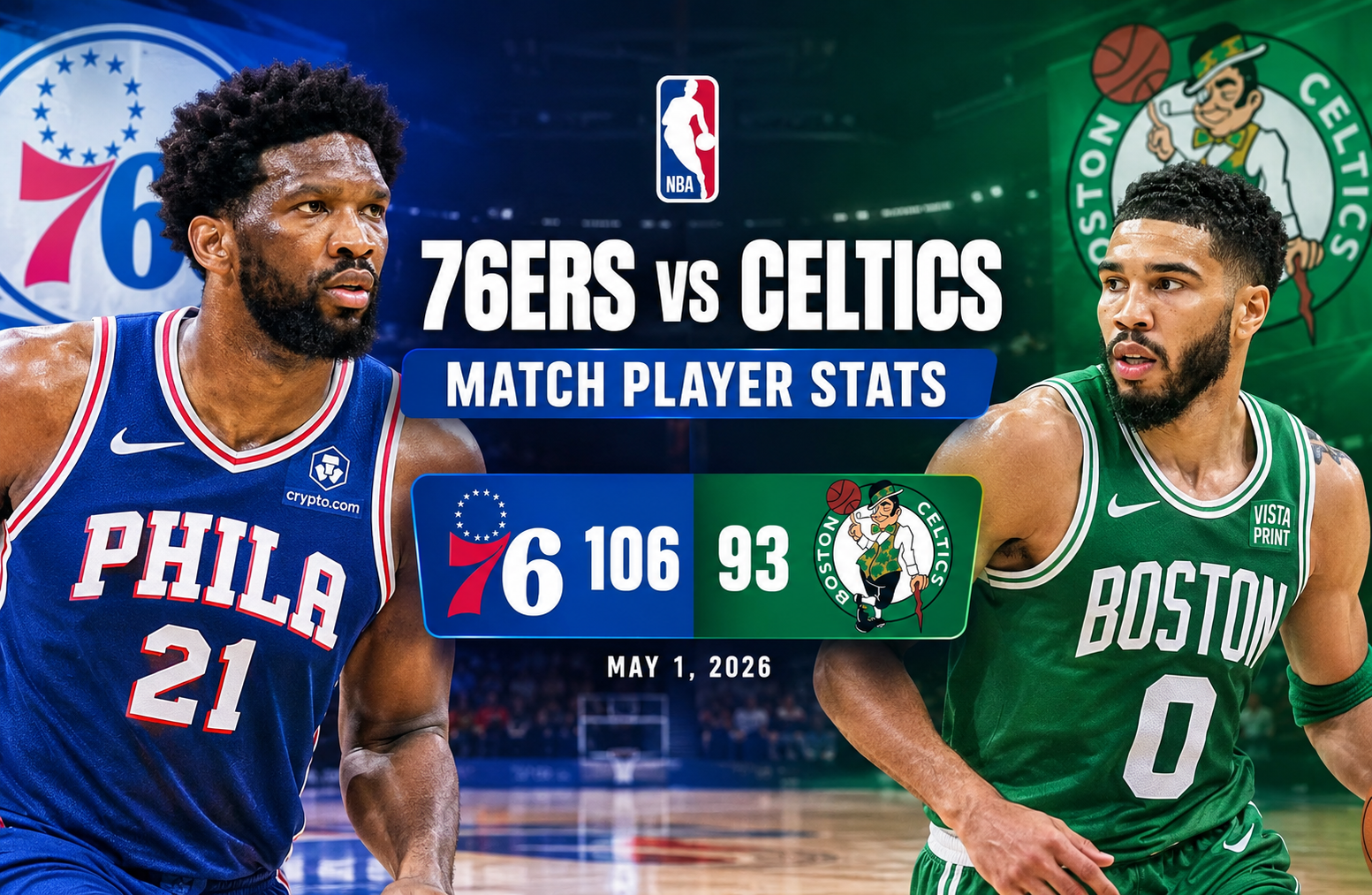 76ers vs Celtics Match Player Stats
