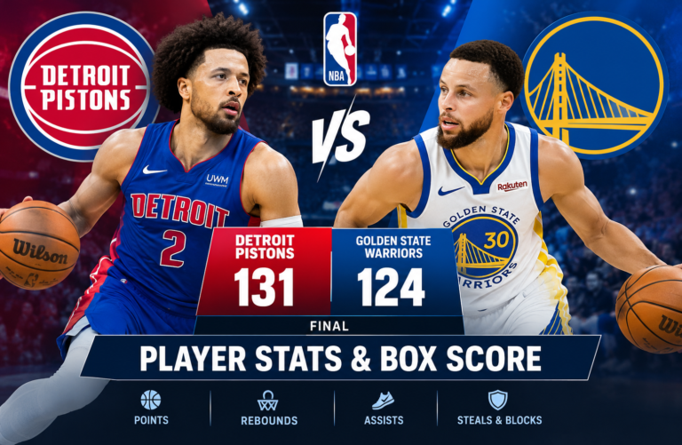 Golden State Warriors vs Detroit Pistons Match Player Stats